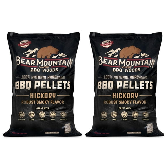 Bear Mountain BBQ All-Natural Hardwood Hickory Smoker Pellets (2 Pack)