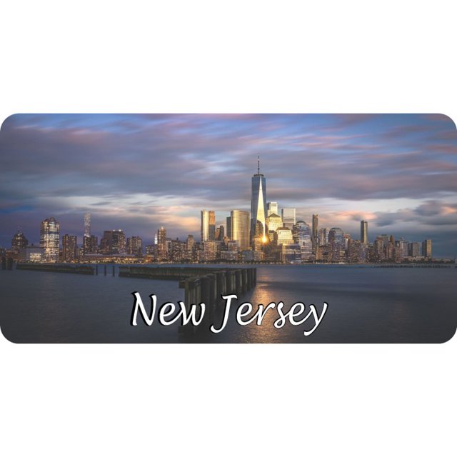 New Jersey Scène de Ville Photo License Assiette