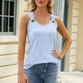 thumbnail image 5 of Ersazi Basic Tops for Woman V-Neck Comfortable Breathable Sleeveless Metal Ring Shirt Tops Sky Blue, 5 of 8