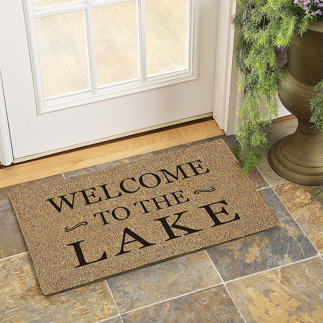 Evergreen 16 x 28 Inches Home is Where You Haunt It Door Mat | Non-Slip  Rubber Backing | Dirt catching Natural Coir | Indoor and Outdoor Home Decor