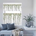 thumbnail image 6 of 3 Piece Kitchen Curtains and Valances Set Green Eucalyptus Leaves Cafe Curtains 24 Inch Length Spring Floral Weeping Farmhouse Valance & Tier Curtain for Living Room Bedroom Window 54"x18"+27"x24"*2, 6 of 6
