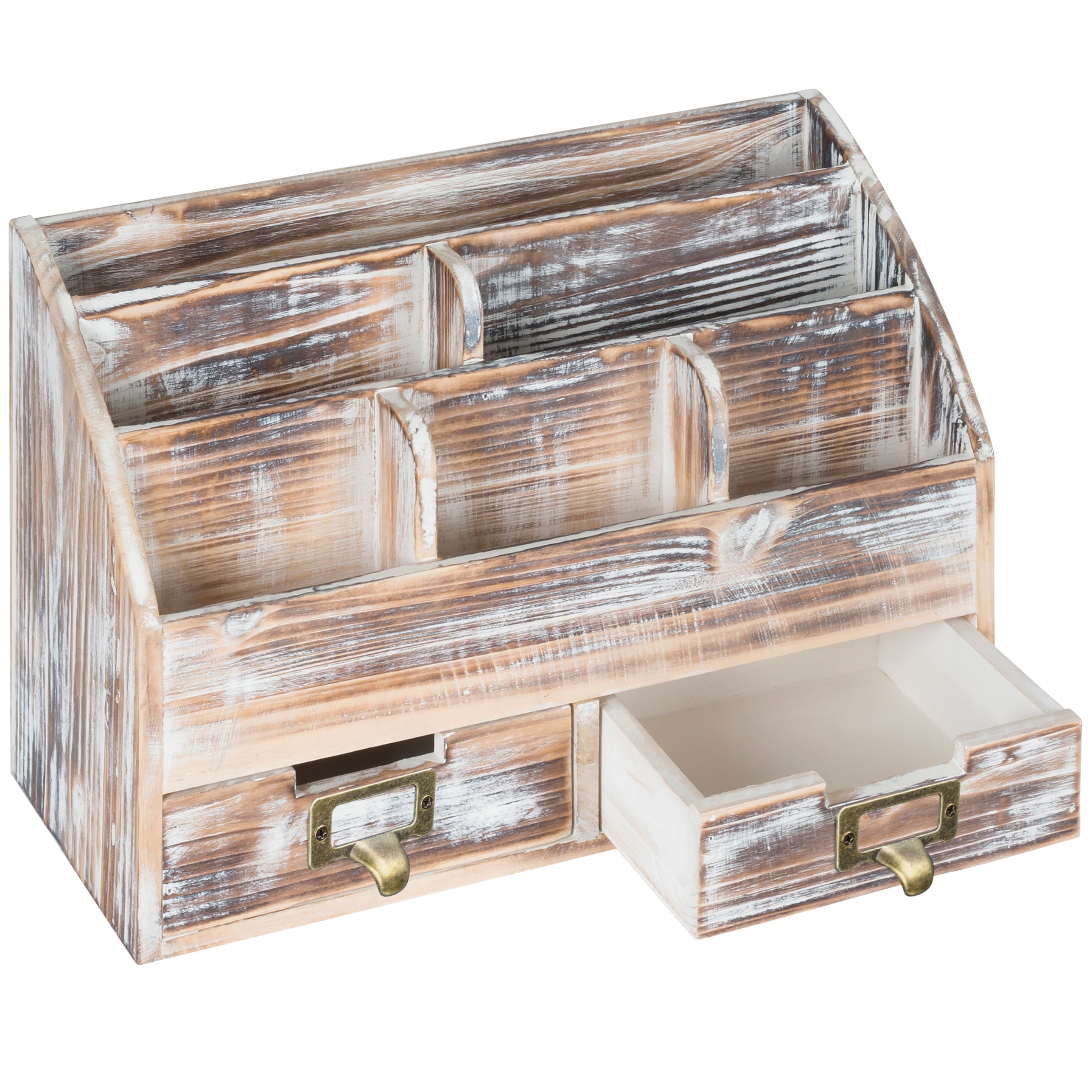 Excello Global Products Rustic Wood Office Desk Organizer - Brown - EGP-HD-0054