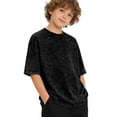 thumbnail image 4 of Boys Shirts Distressed Washed Basic Crewneck Tee Casual Blend Top for Kids Black 1 Years-2 Years, 4 of 4