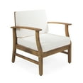thumbnail image 4 of GDF Studio Pearl Outdoor 2 Seater Acacia Wood Chat Set with Cushions, Teak and Cream, 4 of 8