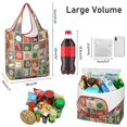 thumbnail image 3 of 5 Pack Foldable Shopping Bag,Multicolor Christmas Pattern Reusable Grocery Bags with Pockets,Large Reusable Tote Bags with Handles Waterproof & Lightweight, 3 of 6