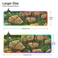 thumbnail image 3 of Brown Stone on Green Leaf RGB Gaming Mouse Pad Large Keyboard Mat Rubber Base 13 Light Modes, 3 of 6