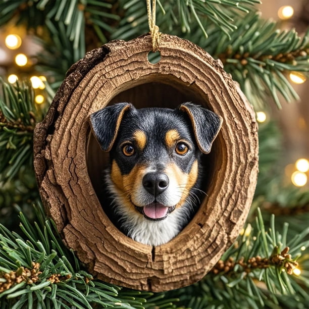 Adorno Navideño Acrílico Ovalado con Animales | Decoración Navideña con Estampado de Animales Del Bosque | Adorno Colgante Acrílico Duradero | Decoración Rústica para Árbol de Navidad | Caja de Regal