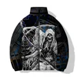 thumbnail image 4 of Abrigo de hombre Abrigos de invierno Parkas para hombre Abrigo de algodón con estampado de monstruo personalizado Cómodo y cálido Chaquetas modernas y versátiles, 4 of 5