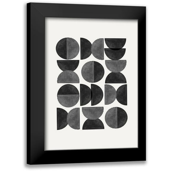 The Miuus Studio 11x14 Black Modern Framed Museum Art Print Titled - Mid Century-Geometric