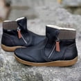 thumbnail image 2 of Mostsola Ankle Boots for Women Casual Flats Retro Leather Zipper Short Booties Comfort Fall Boots, 2 of 3