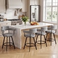thumbnail image 6 of Zesthouse 26" Counter Height Swivel Barstools, Linen Upholstered Bar Stools Set of 2, Metal Base, Gray, 6 of 11