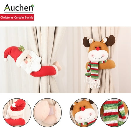 Auchrn Christmas Curtain Buckle Tieback Set Of 2 Santa Reindeer
