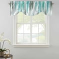 thumbnail image 2 of Turquoise Gray Tie Up Valance Curtains for Windows, Kitchen Curtains Window Shades, Farmhouse Abstract Gradient Aesthetic Light Filtering Roman Curtain Valances for Bedroom/Bathroom/Cafe 54"x18", 2 of 9