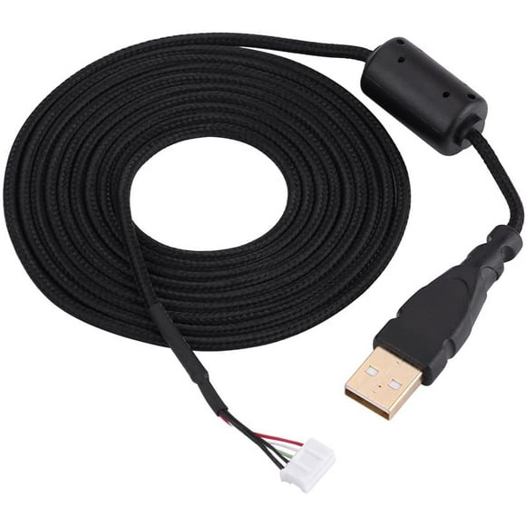 Mouse Cable, Universal Mouse Cable Braided Line Wire Replacement for Microsoft or Logitech(Black)
