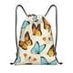 thumbnail image 1 of Fotbe Butterflies Bolsa Mochila con Cordón Estampada, Bolsa de Gimnasio Deportiva, Bolsa Cinch, Bolsa con Cordón para Hombres y Mujeres-Medium, 1 of 6