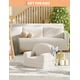 thumbnail image 2 of Comfy 2-in-1 para niños couch: fold-out convertible para niños pequeños sofa to lounger - soft sherpa foam chair gift para girls & boys (beige moon), 2 of 7