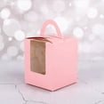 thumbnail image 2 of Hzzsbu Cupcake Boxes, 10 Pcs Single Paper Cupcake Holder Containers, Candy Cookies Desserts Gift Boxes with Window and Handle for Wedding Birthday Party, 2 of 7