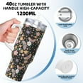 thumbnail image 3 of Haiem Floral Insects Printed 40OZ Ice Bully With Handle - Portable for Hot & Cold Drinks, Travel, Gym, Home, and Outdoor Activities, 3 of 8