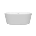 thumbnail image 3 of Carissa 60 Inch Freestanding Bathtub in White with Shiny White Drain and Overflow Trim, 3 of 8