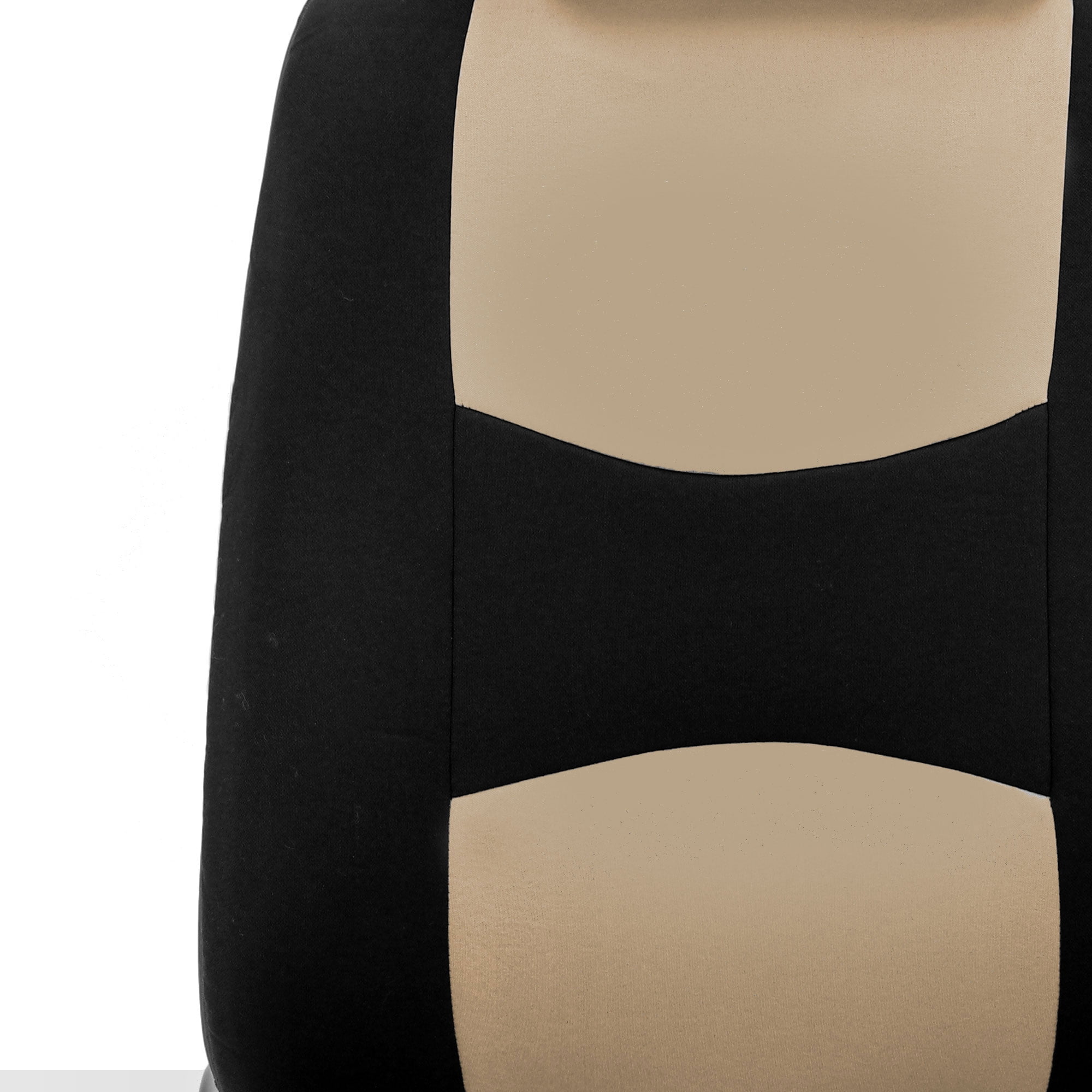 FH Group Universal Fit Cloth Car Seat Covers, Built-in Seat Belt Front Set - Beige FB351102BEIGE