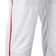 thumbnail image 3 of Triple Crown Open-Bottom Baseball Pants with Braid, Adult Large, White with Scarlet Braid, 3 of 5