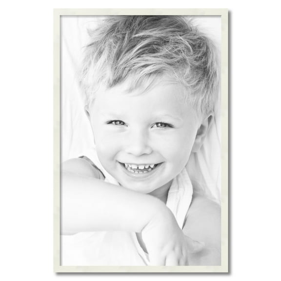 ArtToFrames 24" x 37" White Picture Frame, 24x37 inch White Wood Poster Frame (WOM-5140)