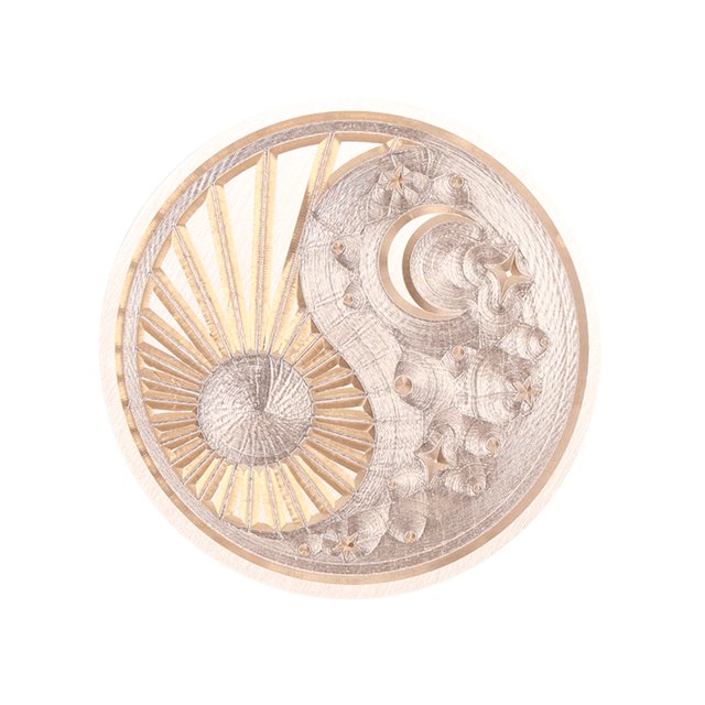 Cuadros Decorativos Sun Moon Stars Round Wax Seal Stamp Head Fire Paint para invitaciones (RYX06) Likrtyny embutido en tela