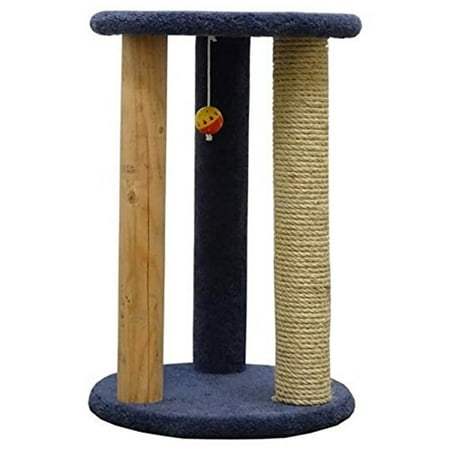 New Cat Condos Premier Round Multi Scratcher-Color:Blue