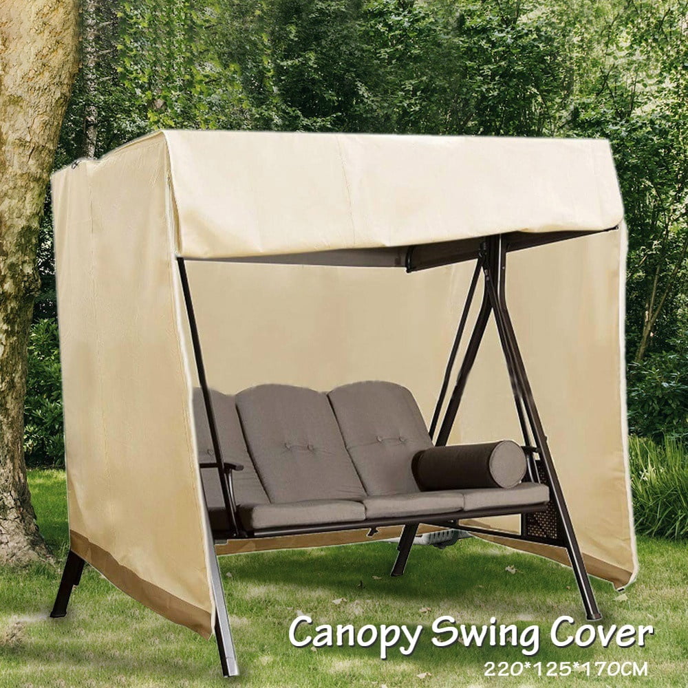 2 Seater Garden Swing Cover Heavy Duty Swing Seat Cover Windproof Hammock Cover Waterproof Swing Sunshield Covers 160*125*170cm