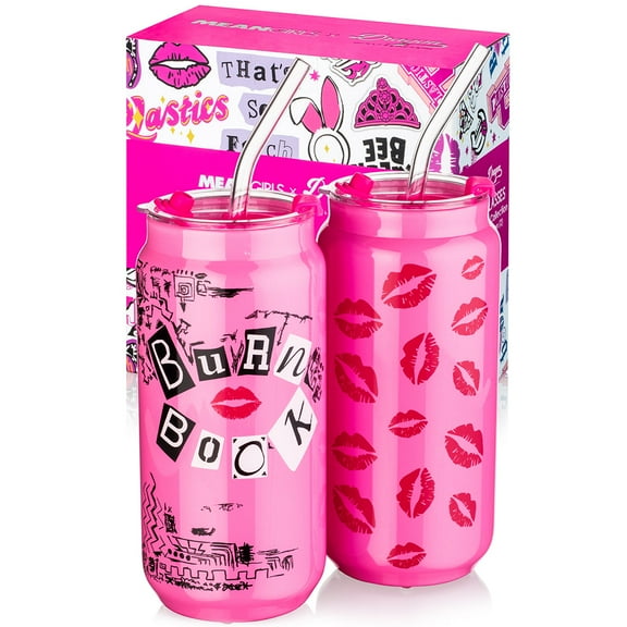 Dragon Glassware x Mean Girls 20 oz Burn Book Drinking Glasses Set of 2
