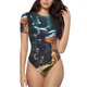 thumbnail image 1 of Fotbe Purple Glowing Mushroom Body de Mujer con Cuello Redondo y Mangas Cortas, Sin Mangas Ajustado, Suave, Cómodo y Básico-X-Large, 1 of 7