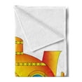 thumbnail image 2 of Yellow Submarine Soft Flannel Fleece Throw Blanket, Sea Theme a Submarine on the White Background Illustration Print, Cozy Plush for Indoor and Outdoor Use, 70" x 90", Orange and Yellow, by Ambesonne, 2 of 5
