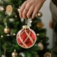 thumbnail image 6 of Hiroekza Christmas Decorations, 8CM Red Light Up Ball with Gold Glitter Electroplated Ball Christmas Tree Decoration Hanging Ornament, 6 of 6