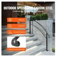 thumbnail image 3 of Outdoor Handrails for Steps 5 Steps, Wrought Iron Stair Railing Black, Flexible Porch Hand Rail for Concrete/Wood Stairs, Transitional Handrails for Elderly & Children, 3 of 7
