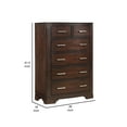 thumbnail image 3 of Benjara Hudy Tall Dresser Chest with 6 Drawers, Cherry Brown Birch Veneer, 3 of 6