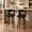 Black, variant on Homefun Set of 2 Swivel Counter Stools,29" Seat Height with Bentwood Back and Legs,Mid‑Century Modern Faux Leather Upholstered Bar Chairs,Emerald