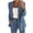 Sky Blue, variant on Viikei Spring Summer and Fall Solid Color Two-Piece Set for Women Modern Fit Plus Size Long Sleeve Casual Blouses Tops Cardigan Coat and Loose Fit Pockets Long Pants Suit Women Two-Piece Outfit Suit