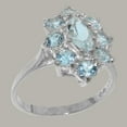 thumbnail image 2 of LBG British Made 18k White Gold Natural Aquamarine Womens Anniversary Ring - 33 size options - Size 6.75, 2 of 6