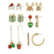 Holiday Time Christmas Earring Set, 6 Pairs