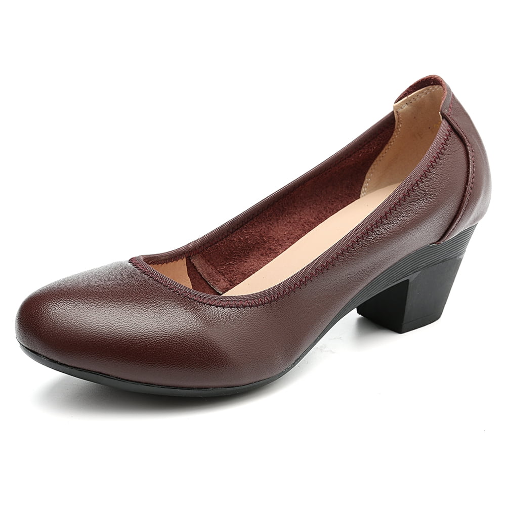 genuine leather pumps