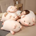 thumbnail image 5 of Recién llegado, muñeco de peluche de cerdo blando de 40/50/60/80cm, cerdito de peluche tumbado, juguete de Animal, almohada de peluche suave, regalo de cumpleaños, 5 of 5