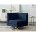 thumbnail image 3 of Meridian Furniture Alina Navy Velvet Corner Chair, 3 of 16