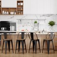 thumbnail image 6 of Andeworld 24" Bar Stools Set of 4,Counter Height Bar Stools with Larger Seat,Bar Stools with Back,Black Metal Bar Stools with Removable Back,Farmhouse Bar Stools,High Back Kitchen Bar Stools Chair, 6 of 9