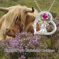 thumbnail image 5 of Highland Cow Necklace 925 Sterling Silver Cute Calf July Birthstone Heart Pendant Necklaces for Women Mother Daughter Birthday Jewelry Gifts 18" + 2", 5 of 5