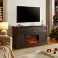 thumbnail image 4 of Embossed Pattern 23" Fireplace Insert, Space-Saving TV Stand Media Console for Living Room & Bedroom 58"W Realistic Fireplace Charm & Spacious Storage, 4 of 12