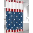 thumbnail image 4 of 4th of July No Hook Shower Curtain Waterproof, Bathroom Curtains with Snap in Liners and See Through Top Window, Retro Wood Patriot Independence Day Hotel Style Bathtub Curtains Shower 36"Wx78"L, 4 of 8