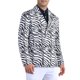 thumbnail image 4 of Blazer Leopardo INSPIRE CHIC para hombres, chaqueta deportiva de solapa de pico, doble botonadura, traje de animal, talla XL, negro y blanco, 4 of 6