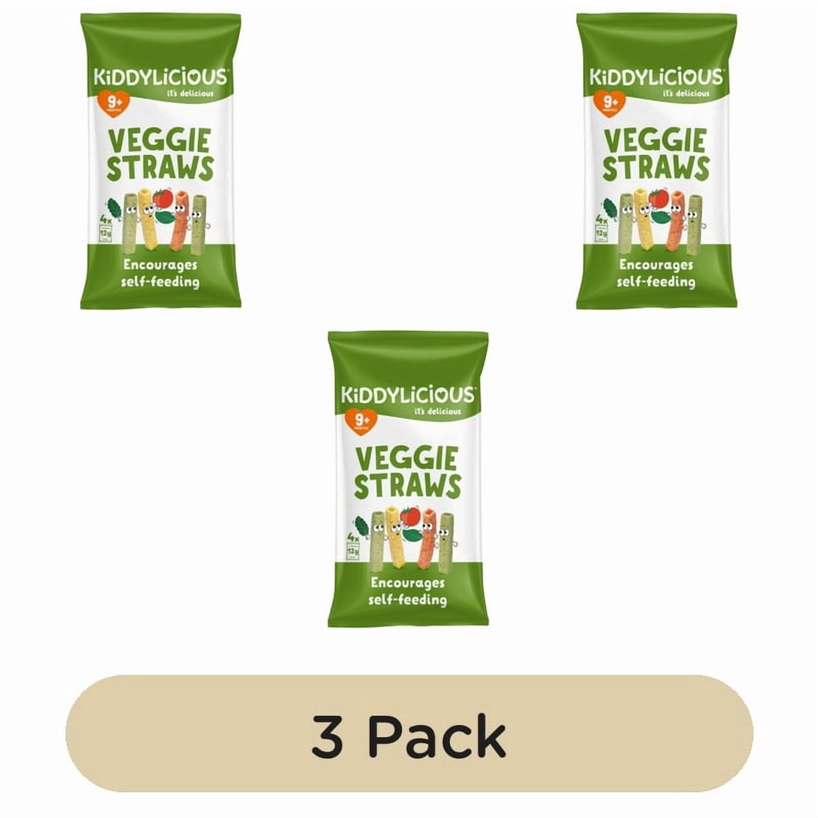 Kiddylicious Veggie Straws Baby Snacks Multi 4 x 12g, British Import (Pack of 3)