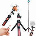 thumbnail image 1 of BENRO Trépied Portatif 3 en 1 Autoportrait Monopode Perche à Selfie Bluetooth Télécommande Compatible avec Téléphone Intelligent (Bleu) Rouge, 1 of 9