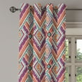 thumbnail image 2 of Ambesonne Tribal Grommet Curtain, Diagonal Ethno Pattern, 50" x 120", Purple and Teal, 2 of 6